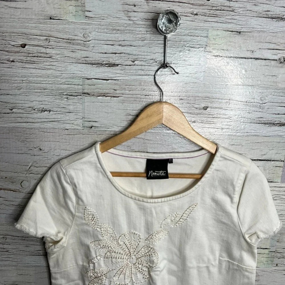 Nanette lepore white  dress size xs tee shirt - Picture 4 of 9